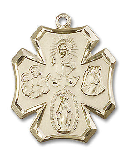 4-Way Medal - 14kt Gold 1 x 7/8 Pendant 4137