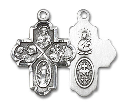4-Way Medal - Sterling Silver 3/4 x 1/2 Oval Pendant 0047SS