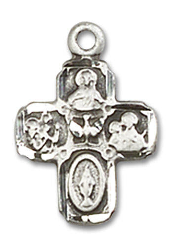 4-Way Medal - Sterling Silver 5/8 x 3/8 Pendant 5688SS