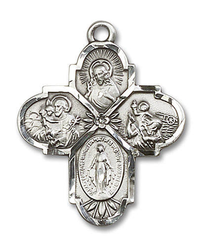 4-Way Medal - Sterling Silver Pendant 2 Sizes