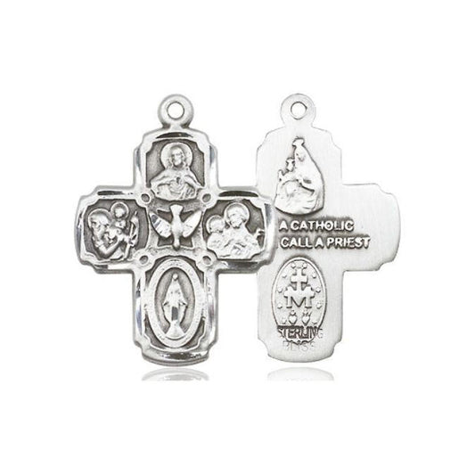 5-Way Holy Spirit Medal - Sterling Silver Pendant (2 Sizes)