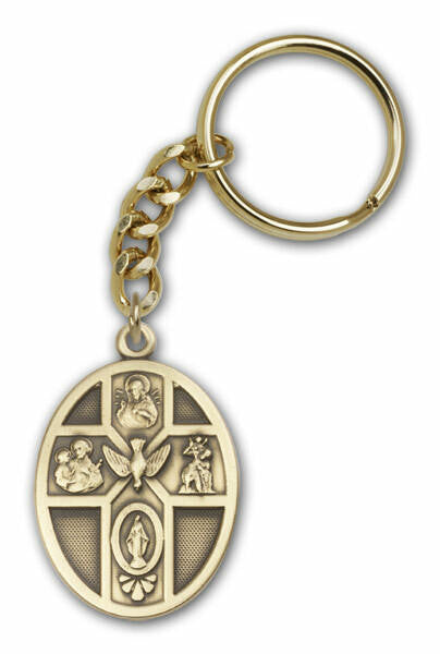 5-Way Medal Keychain - Gold Finish