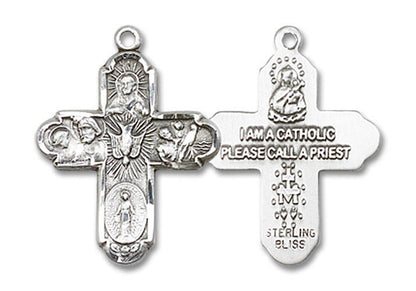5-Way Medal - Sterling Silver 3/4 x 5/8 Pendant 0044SS