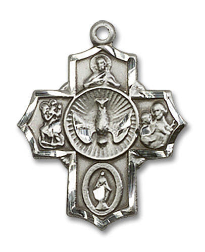 5-Way Medal - Sterling Silver 7/8 x 3/4 Pendant 2090SS