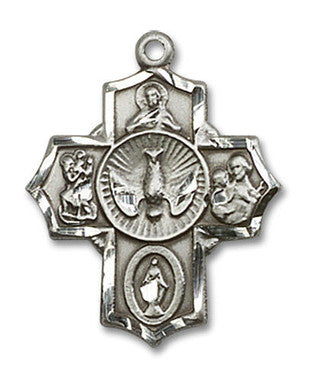 5-Way Medal - Sterling Silver 7/8" x 3/4" Pendant (2090SS)