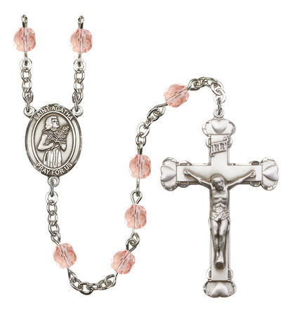 St. Agatha Rosary - 6MM Fire Polished Beads (8003SS)