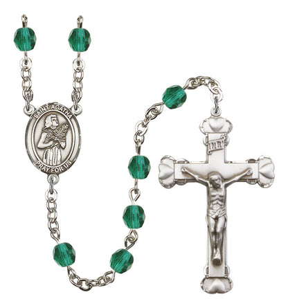 St. Agatha Rosary - 6MM Fire Polished Beads (8003SS)