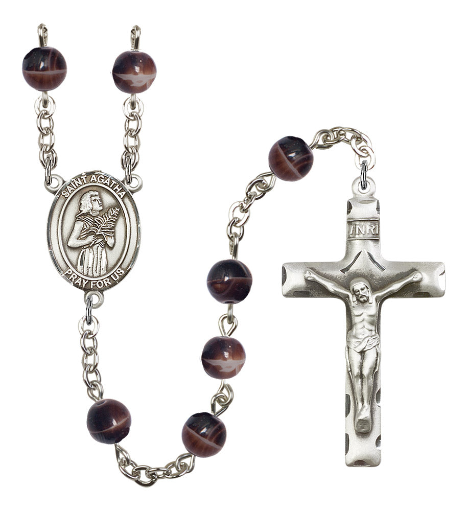 St. Agatha Rosary - 6 Bead Options (8003SS)