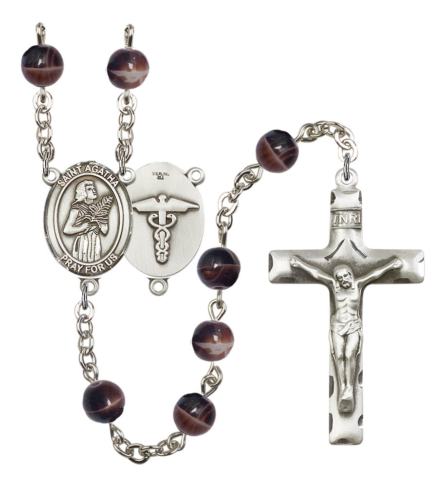 St. Agatha/Nurse Rosary - 6 Bead Options (8003SS9)