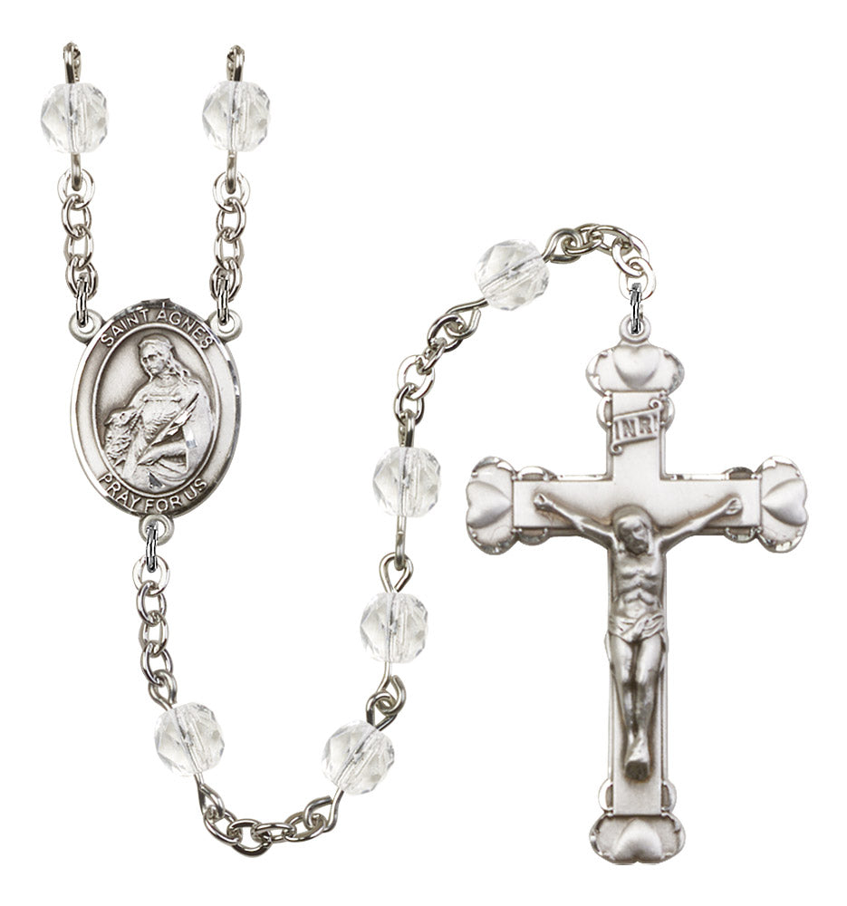 St. Agnes of Rome Rosary - 6MM Fire Polished Beads (8128SS)