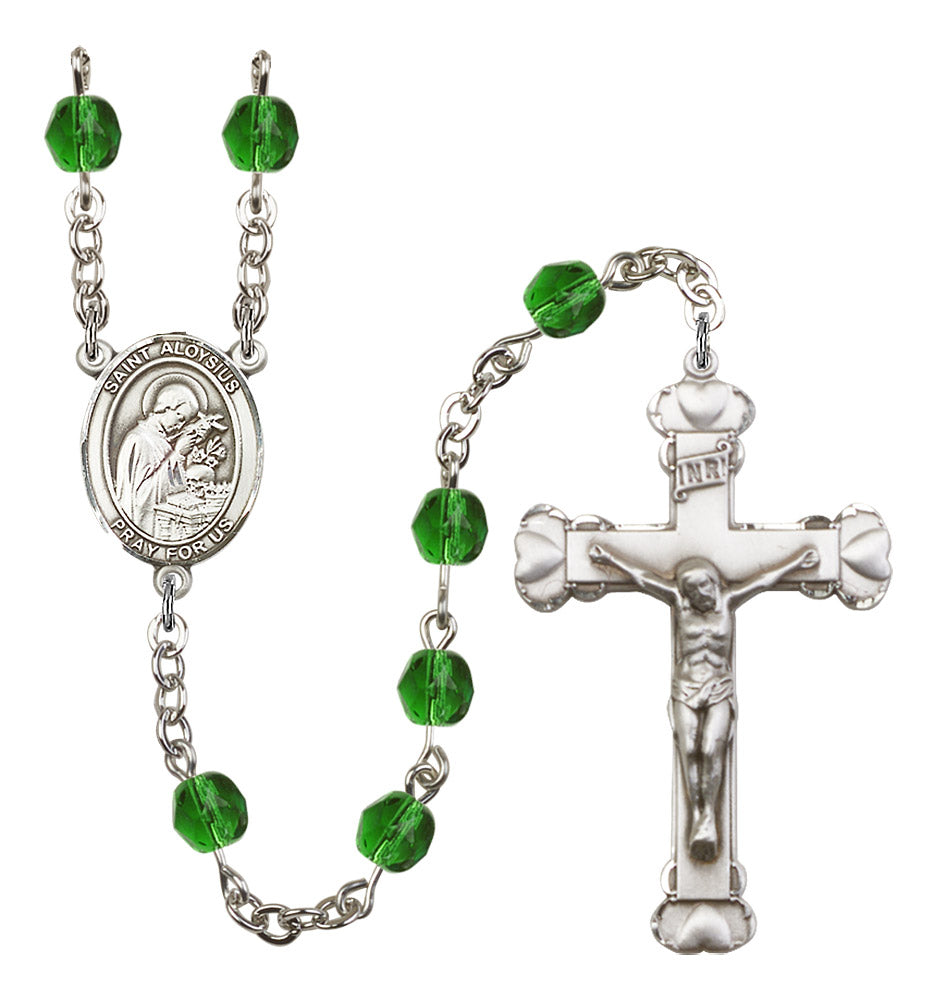 St. Aloysius Gonzaga Rosary - 6MM Fire Polished Beads (8225SS)