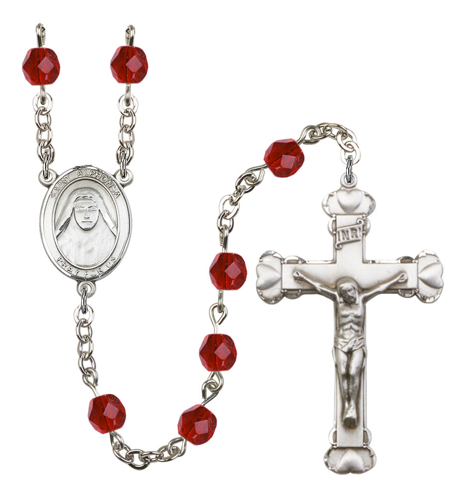 St. Alphonsa of India Rosary - 6MM Fire Polished Beads (8406SS)