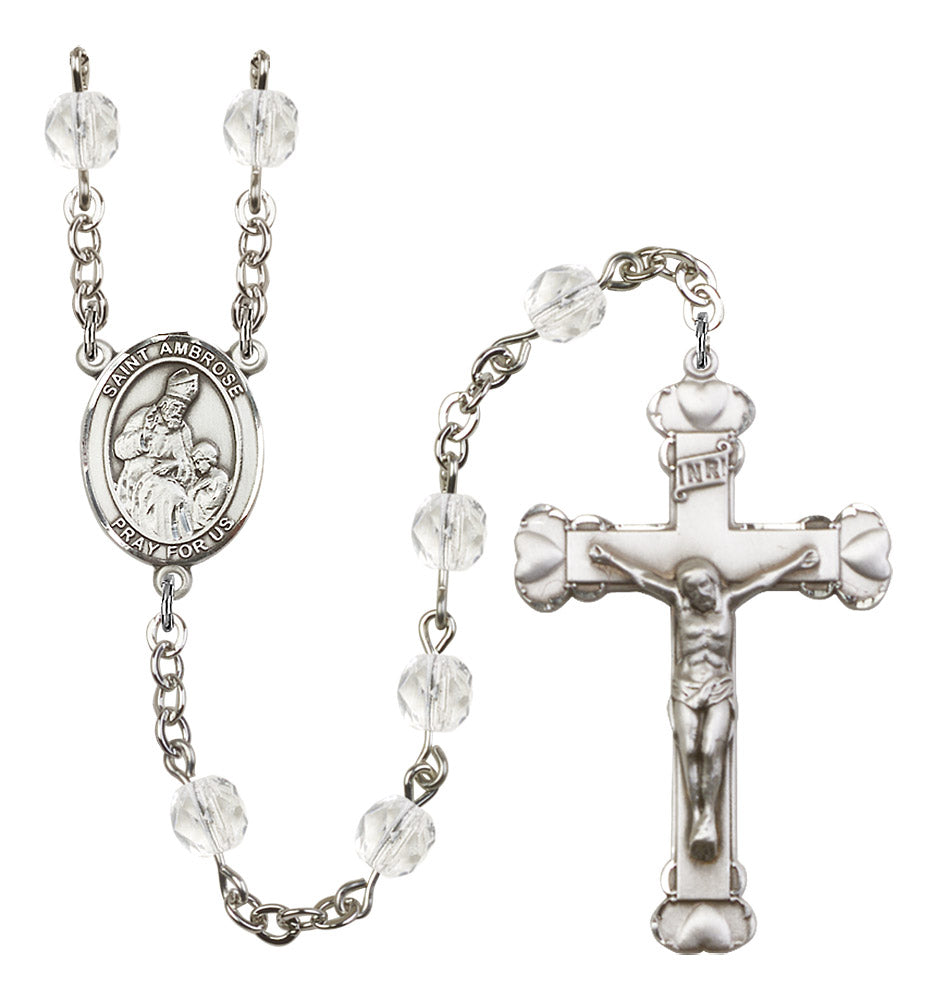 St. Ambrose Rosary - 6MM Fire Polished Beads (8137SS)