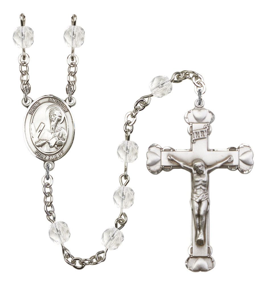 St. Andrew The Apostle Rosary - 6MM Fire Polished Beads (8000SS)