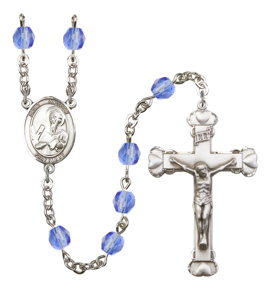 St. Andrew The Apostle Rosary - 6MM Fire Polished Beads (8000SS)