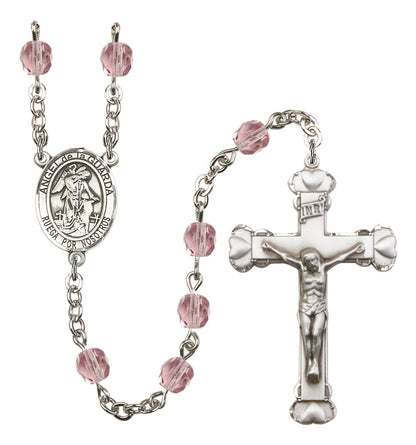 Angel De La Guardia Rosary - 6MM Fire Polished Beads (8118SPSS)