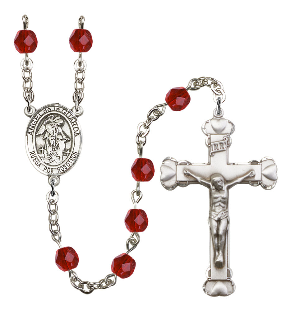 Angel De La Guardia Rosary - 6MM Fire Polished Beads (8118SPSS)