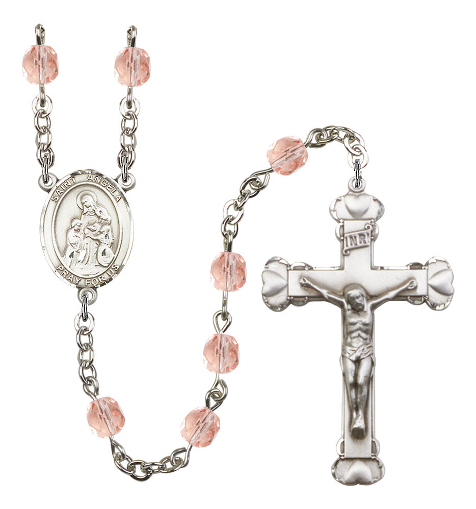 St. Angela Merici Rosary - 6MM Fire Polished Beads (8284SS)