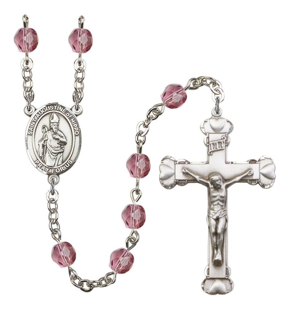 St. Augustine of Hippo Rosary - 6MM Fire Polished Beads (8202SS)
