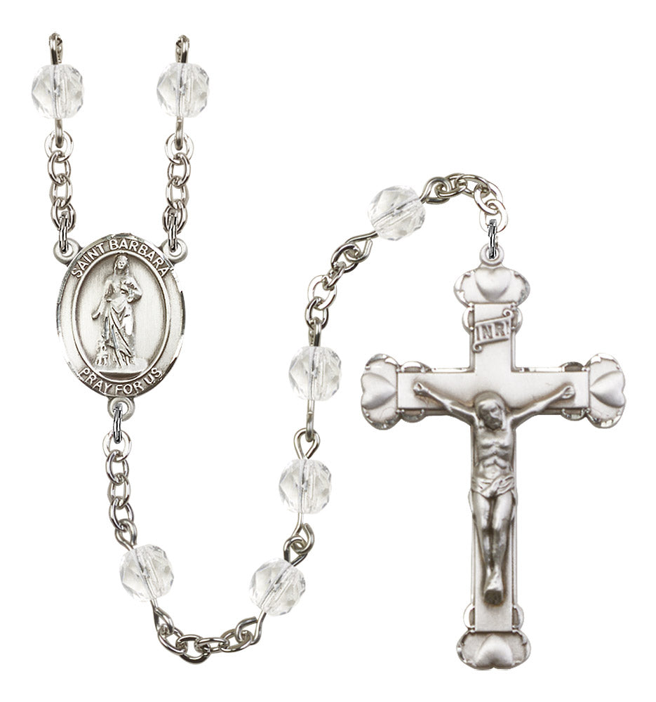 St. Barbara Rosary - 6MM Fire Polished Beads (8006SS)