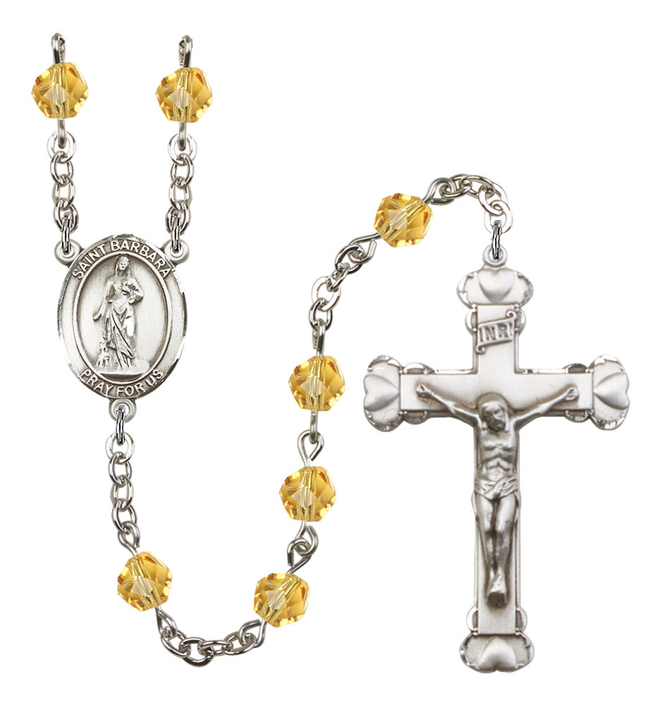St. Barbara Rosary - 6MM Fire Polished Beads (8006SS)