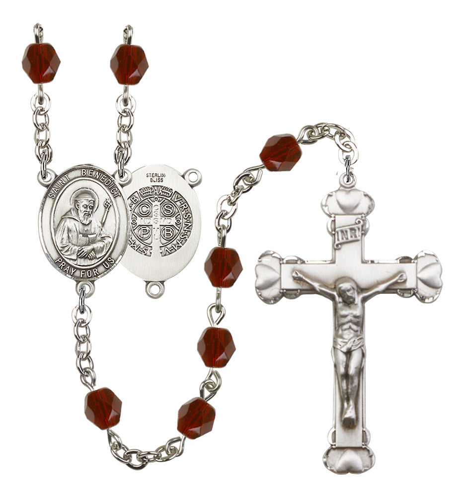 St. Benedict Rosary - 6MM Fire Polished Beads (8008SS)