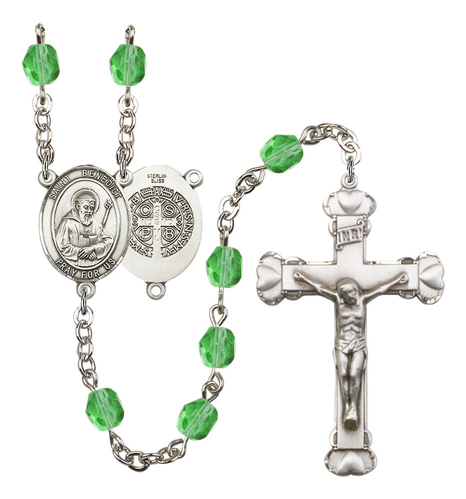 St. Benedict Rosary - 6MM Fire Polished Beads (8008SS)