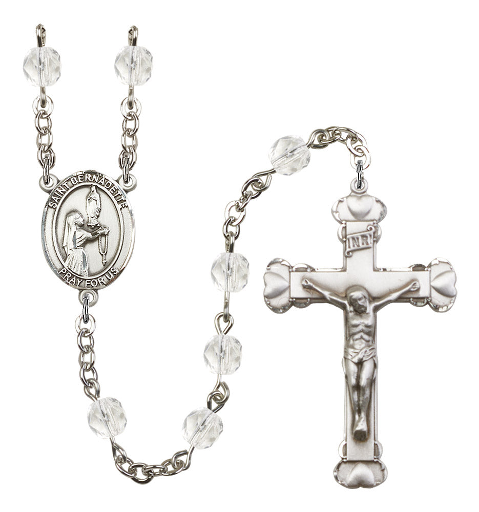 St. Bernadette Rosary - 6MM Fire Polished Beads (8017SS)