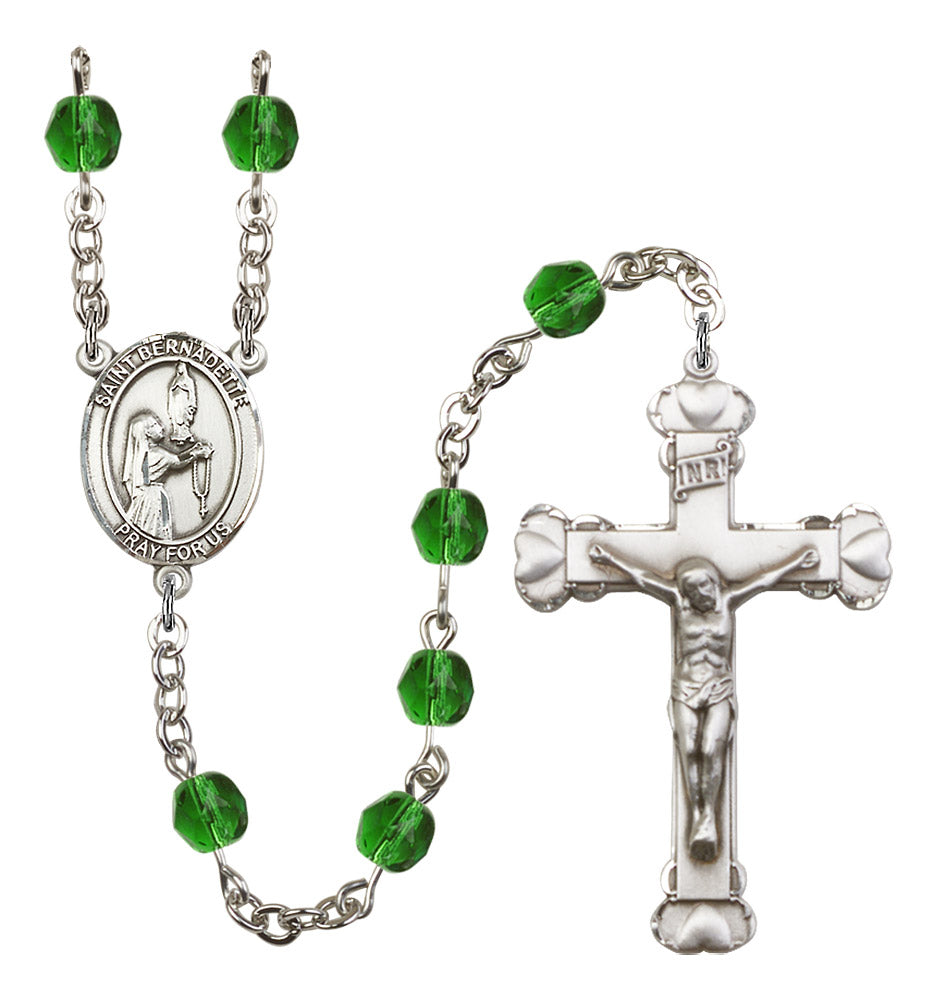 St. Bernadette Rosary - 6MM Fire Polished Beads (8017SS)