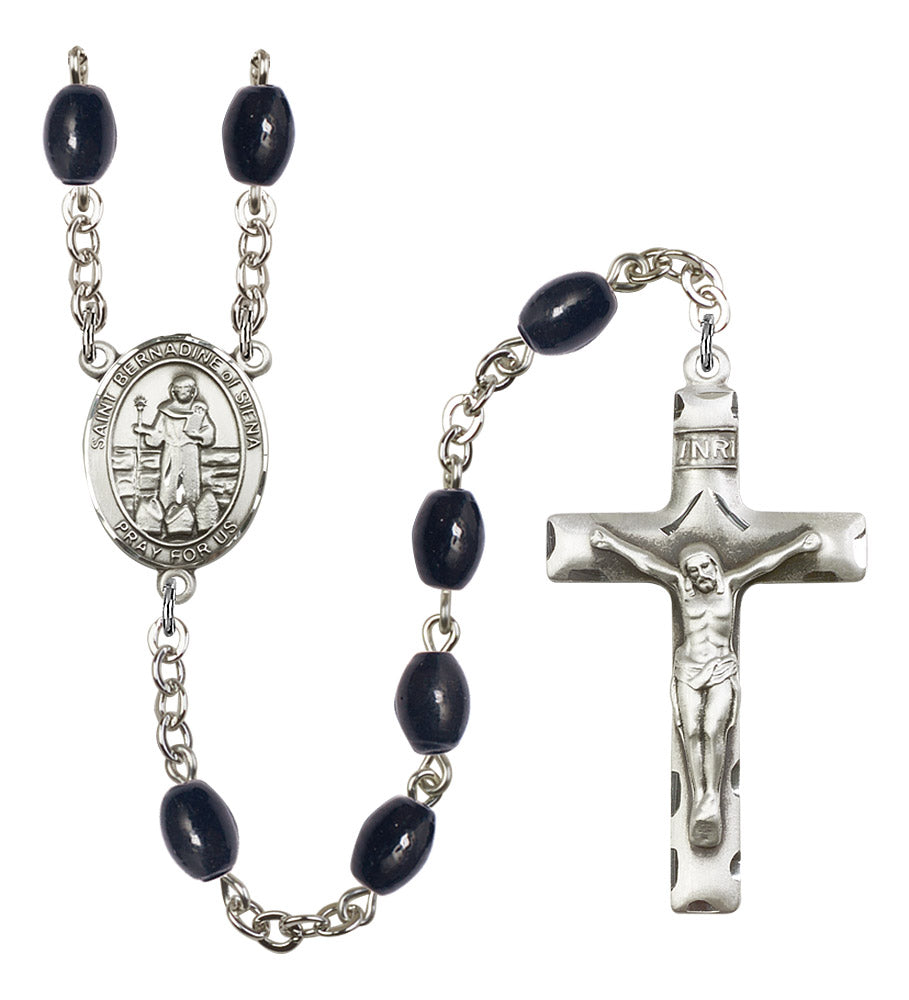 St. Bernadine of Sienna Rosary - 6 Bead Options (8387SS)
