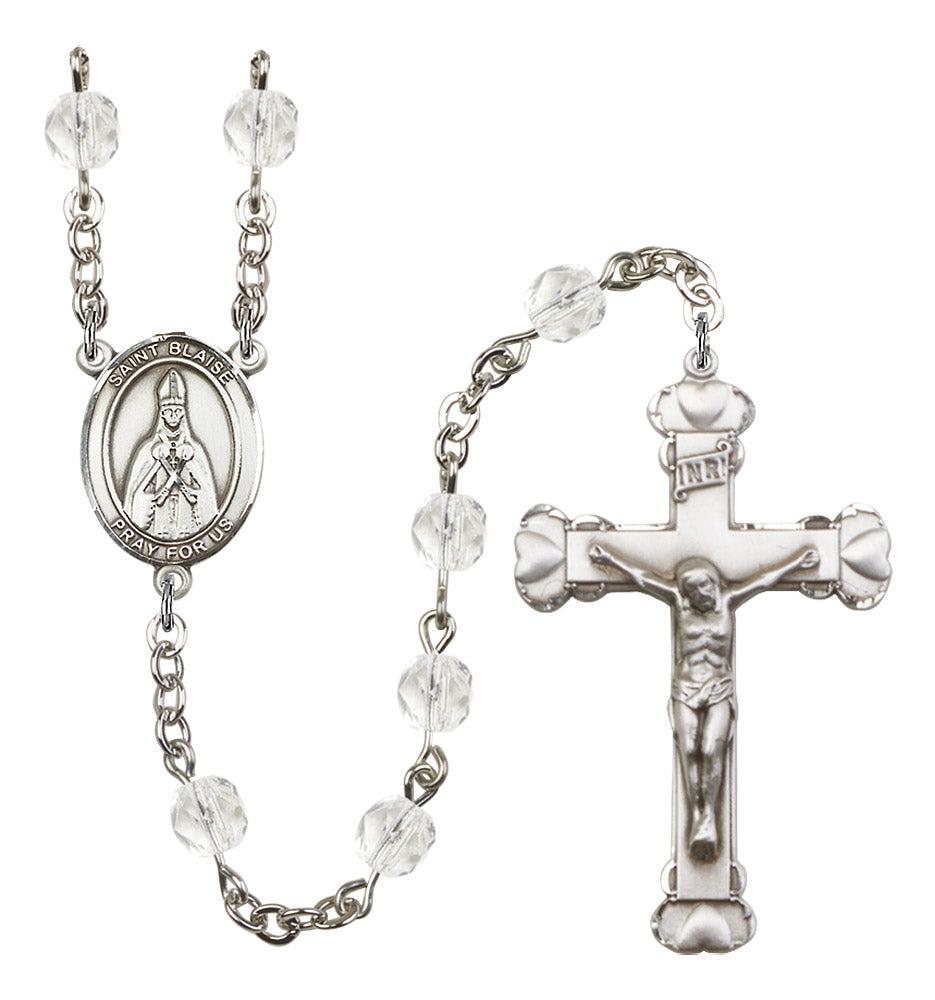 St. Blaise Rosary - 6MM Fire Polished Beads (8010SS)