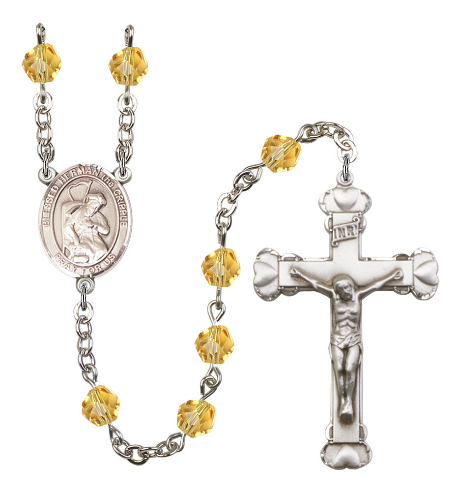 Blessed Herman The Cripple Rosary - 6MM Fire Polished Beads (8403SS)