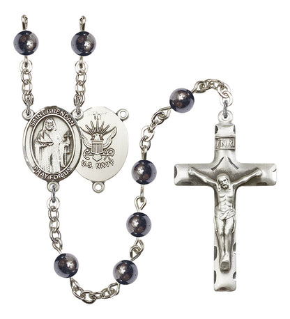 St. Brendan The Navigator/Navy Rosary - 6 Bead Options (8018SS6)
