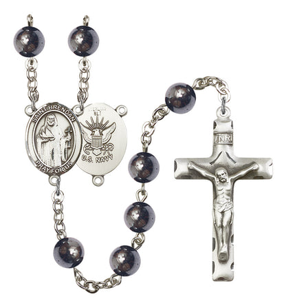 St. Brendan The Navigator/Navy Rosary - 6 Bead Options (8018SS6)