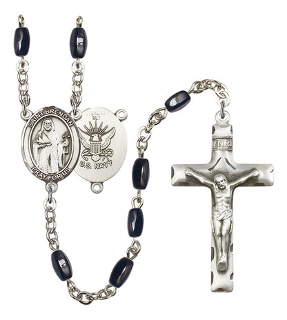 St. Brendan The Navigator/Navy Rosary - 6 Bead Options (8018SS6)