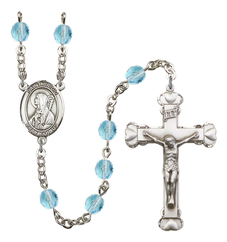 St. Brigid of Ireland Rosary - 6MM Fire Polished Beads (8123SS)