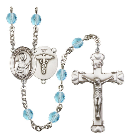 St. Camillus Nurse Rosary - 6MM Fire Polished Beads (8019S9)
