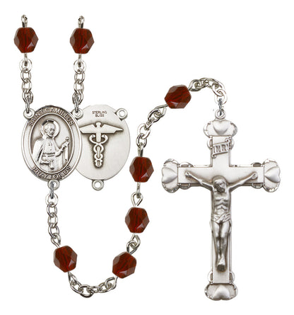 St. Camillus Nurse Rosary - 6MM Fire Polished Beads (8019S9)