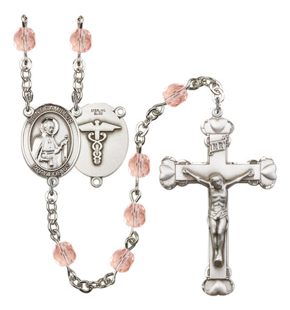 St. Camillus Nurse Rosary - 6MM Fire Polished Beads (8019S9)