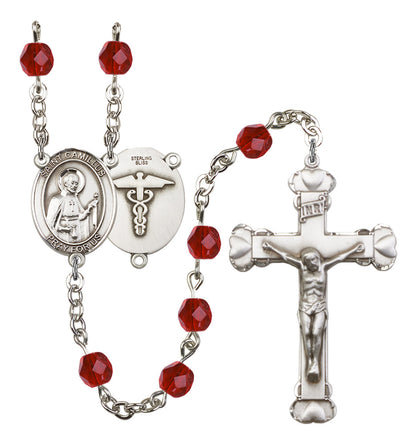 St. Camillus Nurse Rosary - 6MM Fire Polished Beads (8019S9)
