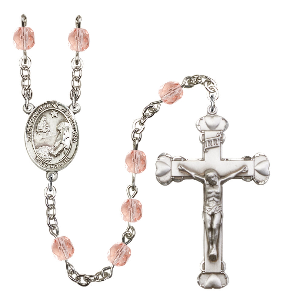 St. Catherine of Bologna Rosary - 6MM Fire Polished Beads (8354SS)