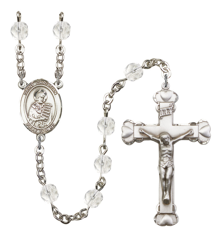 St. Christian Demosthenes Rosary - 6MM Fire Polished Beads (8257SS)