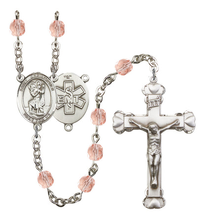 St. Christopher / EMT Rosary - 6MM Fire Polished Beads (8022S10SS)