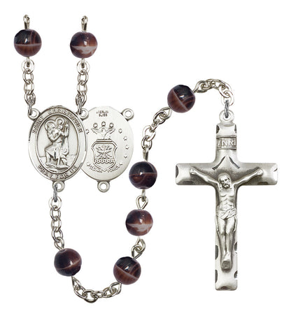 St. Christopher / Air Force Rosary - 6 Bead Options (8022S1SS)