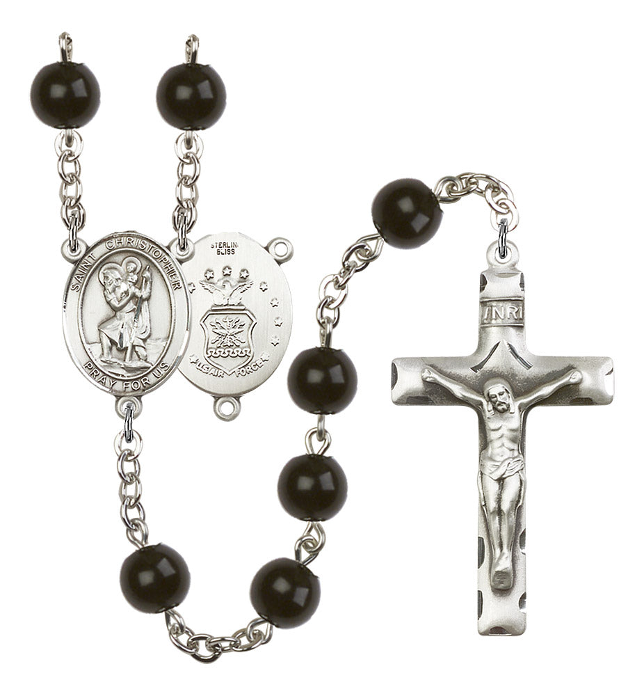 St. Christopher / Air Force Rosary - 6 Bead Options (8022S1SS)