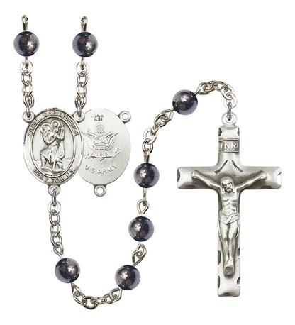 St. Christopher / Army Rosary - 6 Bead Options (8022S2SS)