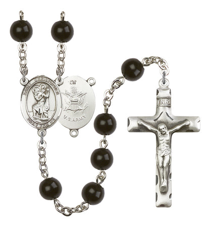 St. Christopher / Army Rosary - 6 Bead Options (8022S2SS)