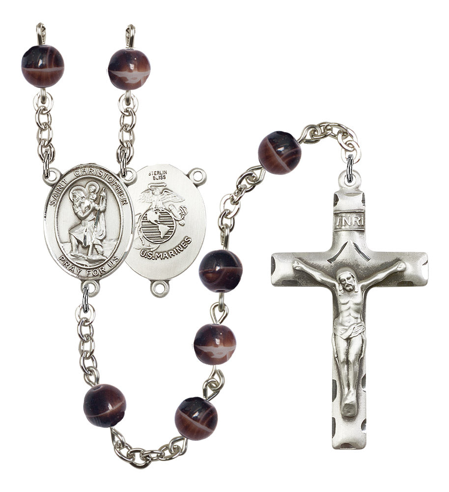 St. Christopher / Marines Rosary - 6 Bead Options (8022S4SS)