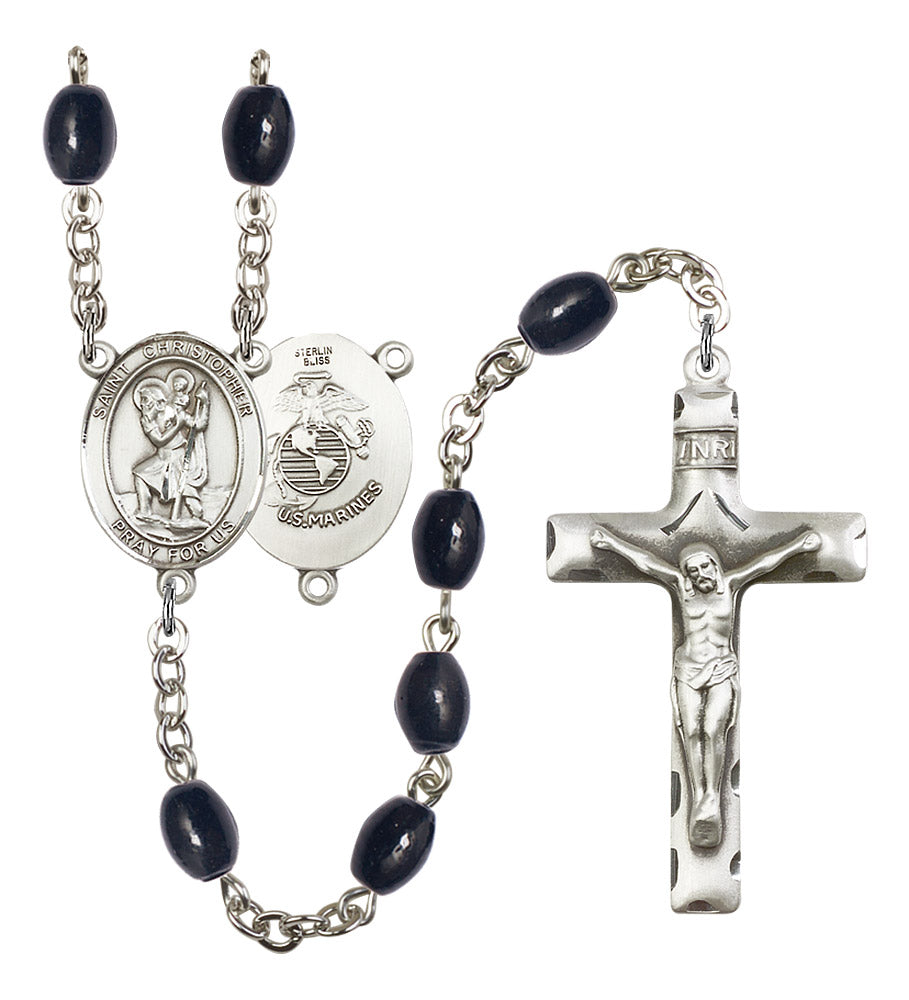 St. Christopher / Marines Rosary - 6 Bead Options (8022S4SS)