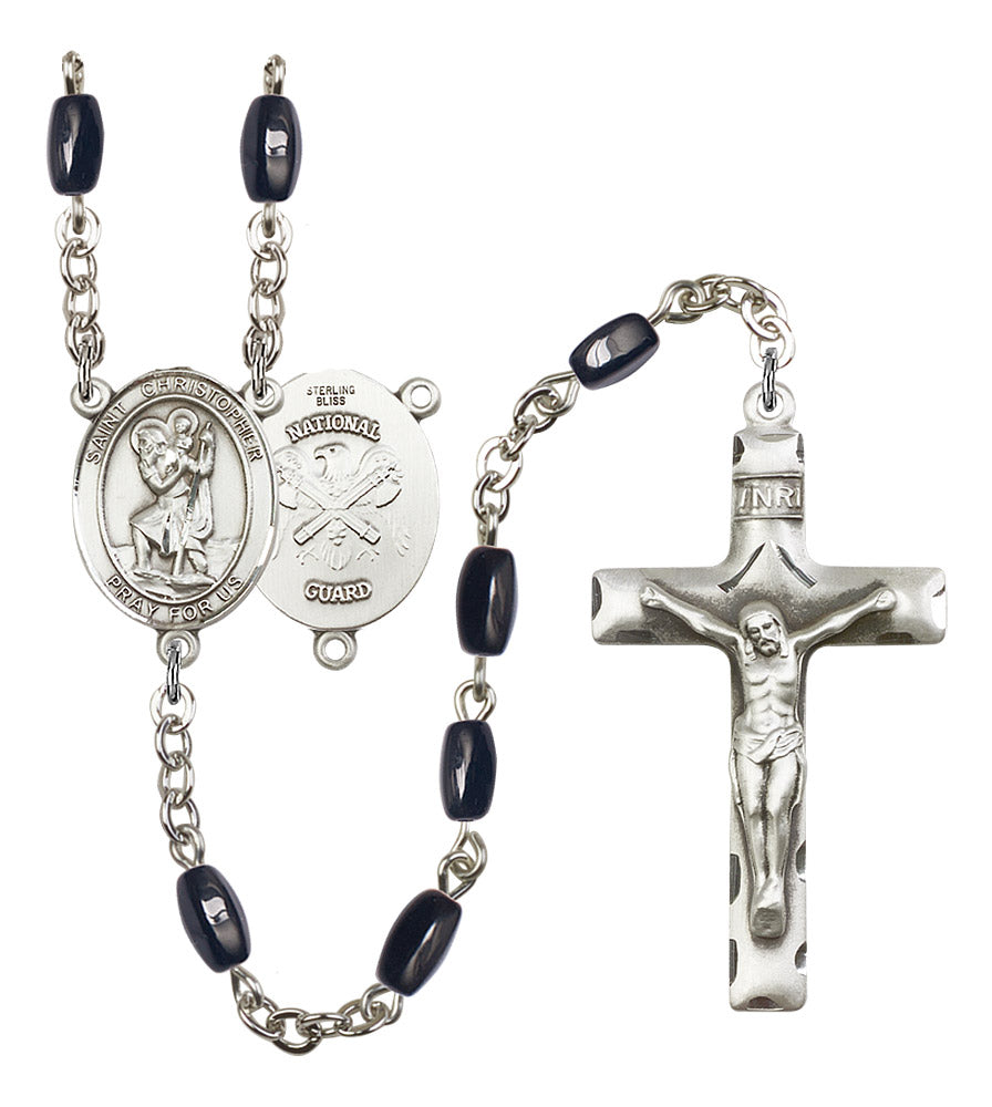 St. Christopher / National Guard Rosary - 6 Bead Options (8022S5SS)